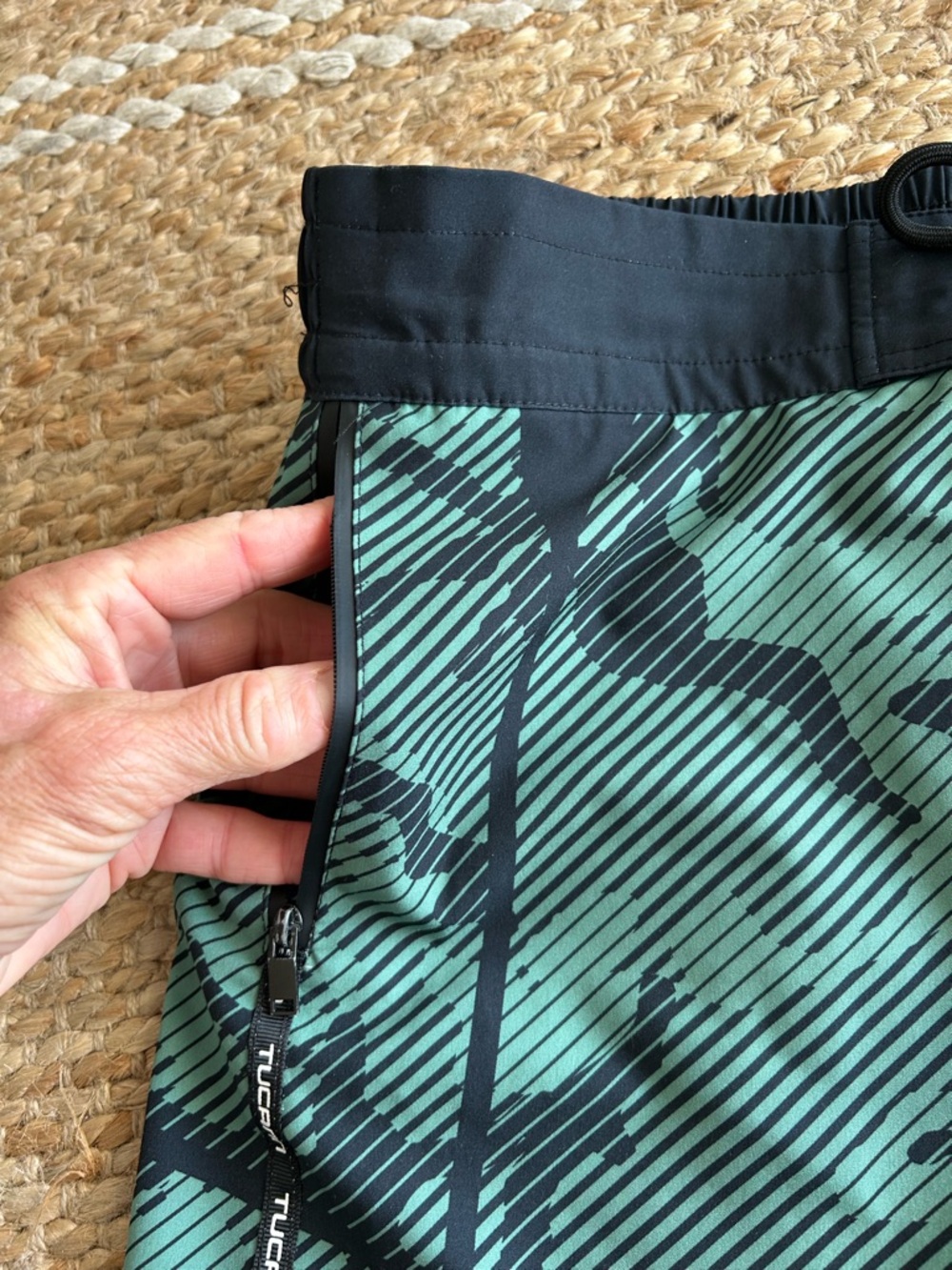 Tucann Striped Camo Swim Trunks Green Camo - Picture 10 of 13